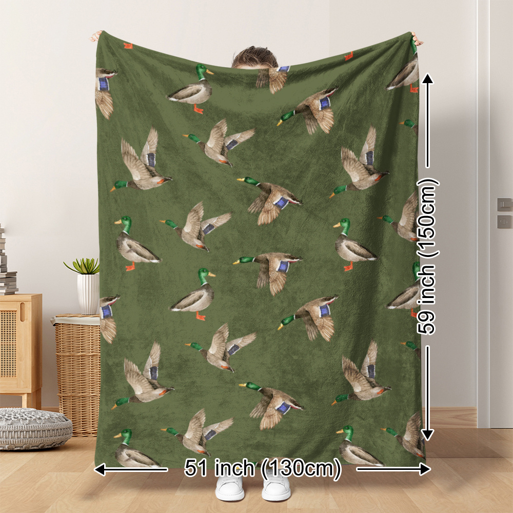 Outdoor Hunting Blanket - Mallard Duck Fleece Blanket Hunting Outdoor