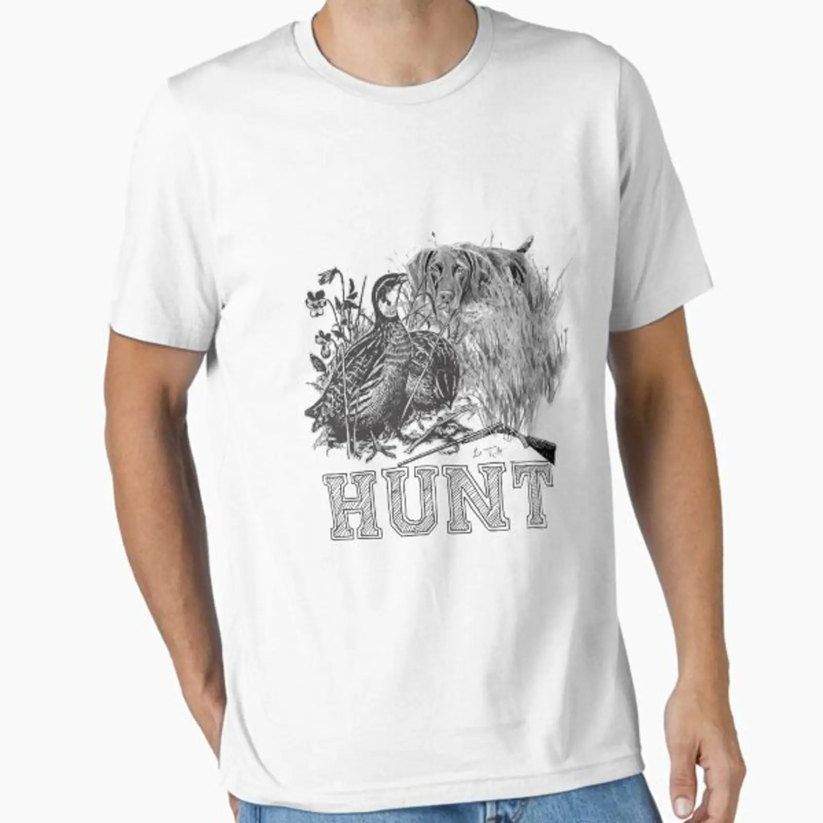 Hunting Quail - Hunting quail with dog Essential T