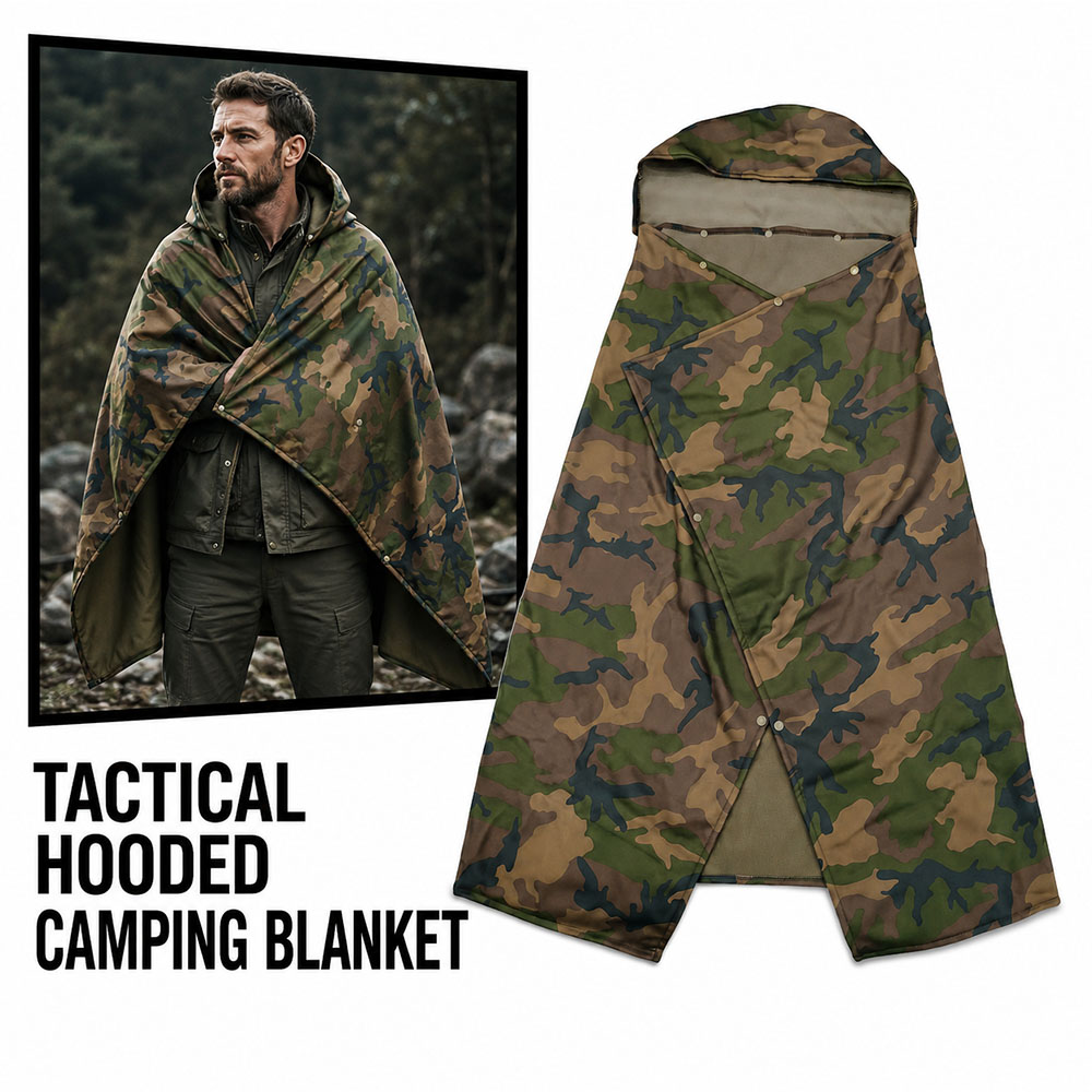 Tactical Camo Hooded Wearable  - đánh giá và giá Outdoor Hunting Blanket