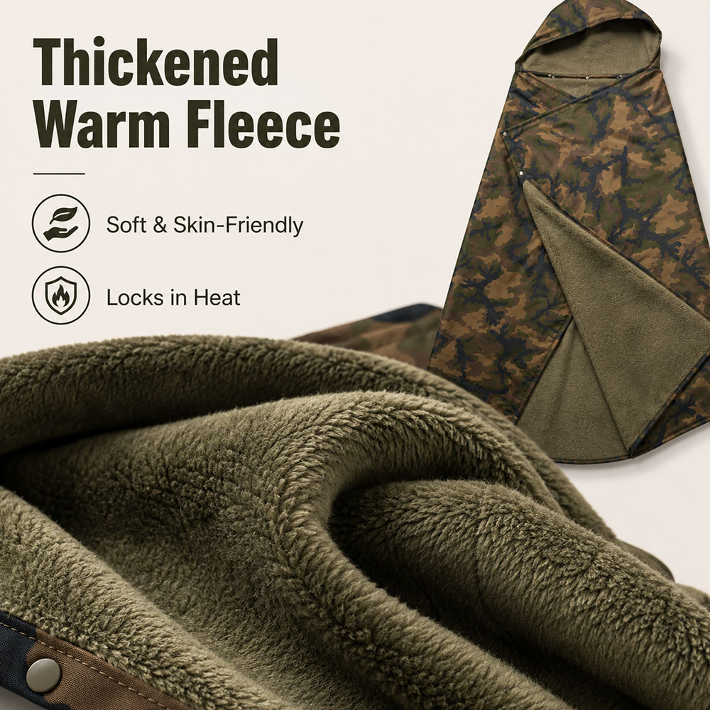 Tactical Camo Hooded Wearable  - đánh giá và giá Outdoor Hunting Blanket