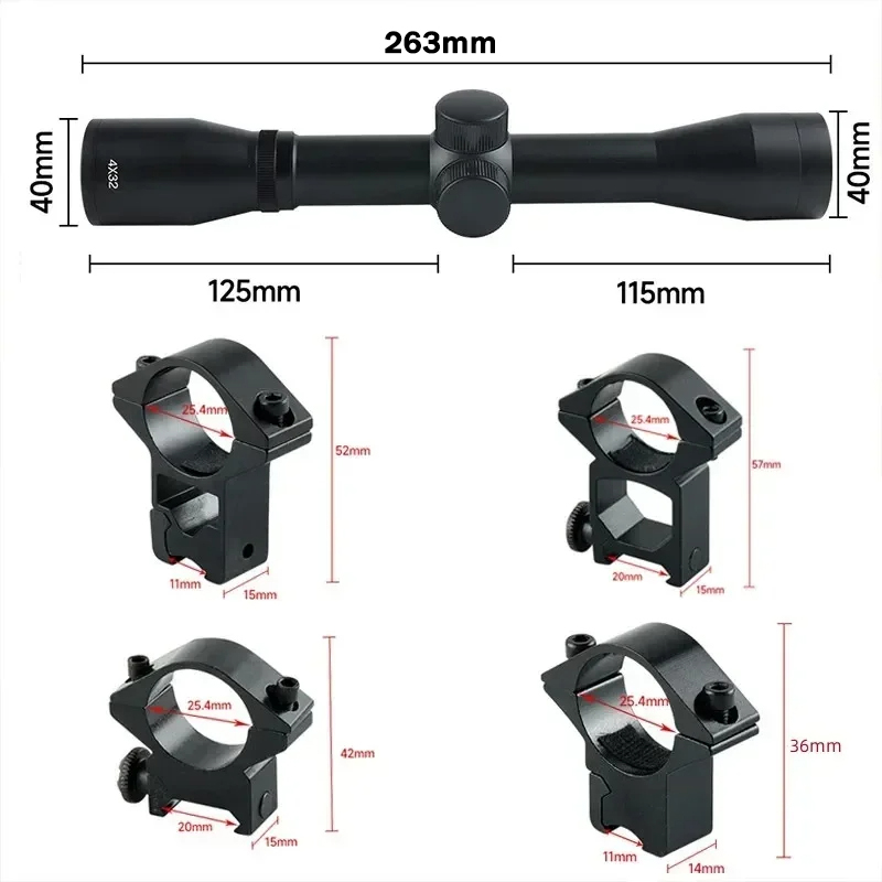 4x32 1.5-5x32IR 2-6X32AOE Tact - đánh giá và giá Crossbow Scope Sight