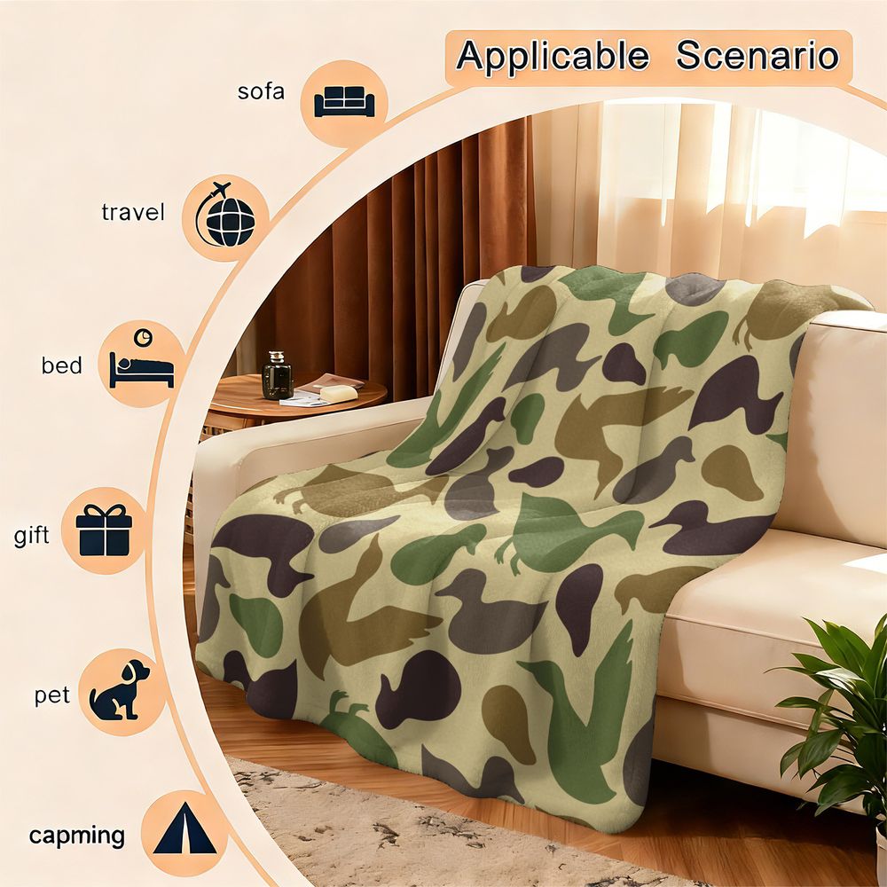 Duck Pattern Flannel Blanket S - đánh giá và giá Outdoor Hunting Blanket