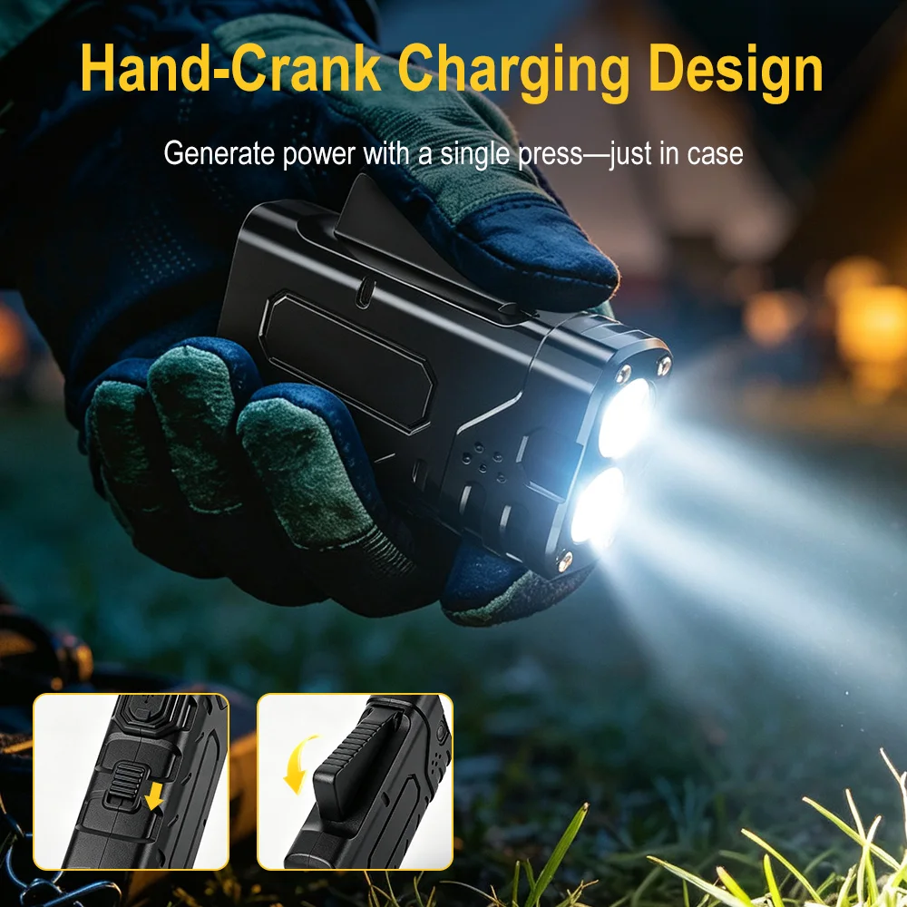 BORUIiT Hand Crank EDC LED Fla - đánh giá và giá Outdoor Hunting And Fishing