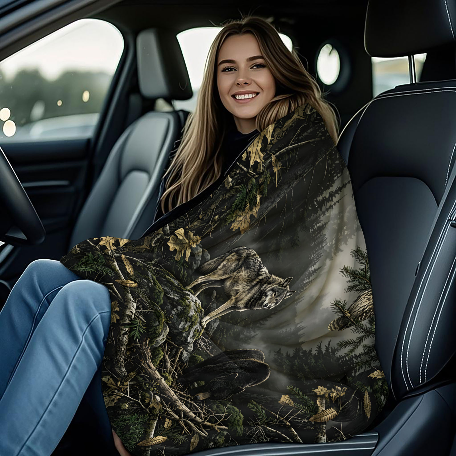 Forest Wolf Bear Owl Flannel B - đánh giá và giá Hunting And Camping In Forest